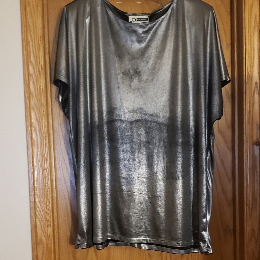 Distinctly Different gold/bronze shirt/dress 80s